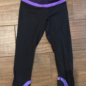 Lululemon Black and Purple Athletic Leggings